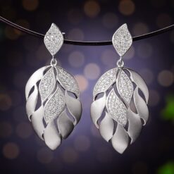 Boucles d'oreilles Strass - Pétale de Fleur (argent )