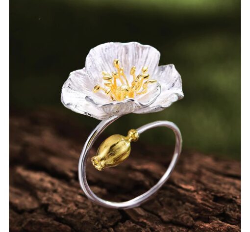 Bague en Argent - Coquelicot