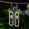 Boucles d'oreilles Nacre - La tulipe (argent Rose)