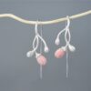 Boucles d'oreilles Nacre -fleur de Jasmin (argent)