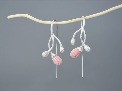 Boucles d'oreilles Nacre -fleur de Jasmin (argent)