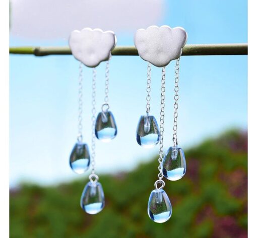 Boucles d'Oreilles Cristal - Gouttes de pluie