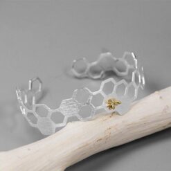 Bracelet Argent - Nid d'Abeilles