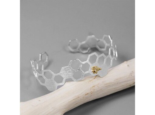 Bracelet Argent - Nid d'Abeilles