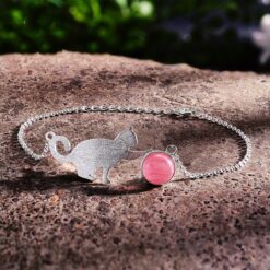 Bracelet Chat - cristal rose