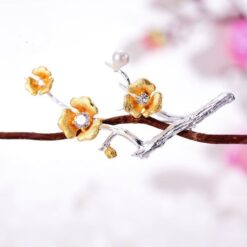 Broche Argent - Fleur de Cerisier
