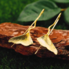 boucles d'oreilles feuilles de ginkgo dorées à l'or 18 K (bis)