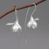 boucles d'oreilles fleur de magnolia - argent S925