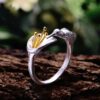 bague colibri d'argent