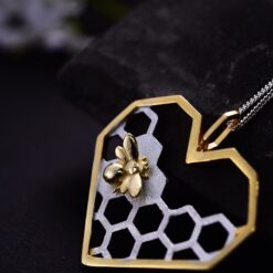 Pendentif Coeur - Nid d'Abeille zoom