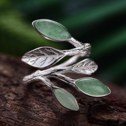 Bague printemps argent et aventurine