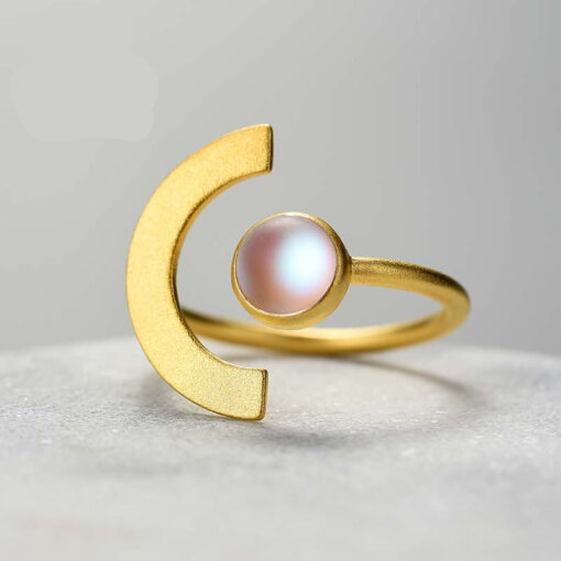 bague clair de lune argent (dorée)