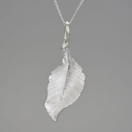 Pendentif feuille d'automne argent