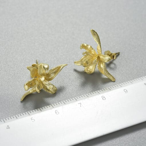 boucles d'oreilles iris d'argent (taille)