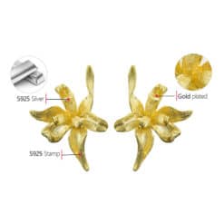 boucles d'oreilles iris d'or (composition)
