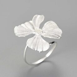 bague fleur épanouie argent