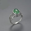 bague vintage - agate verte