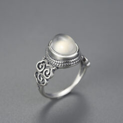 bague vintage - agate blanche