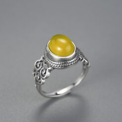 bague vintage - agate jaune