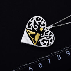 pendentif coeur - couple d'oiseau (taille)