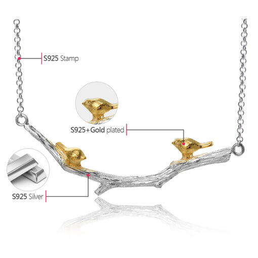 Collier Couple d'Oiseaux - Argent – Image 5