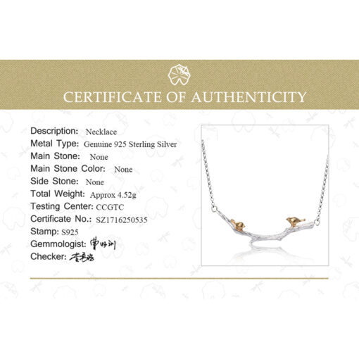 Collier Couple d'Oiseaux - Argent – Image 6