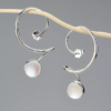 Boucles d'oreilles Modernes - Cristal Argent